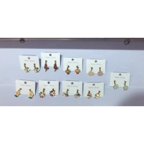 Набор украшений микс 5 видов, серьги-гвоздики, висюльки, на планшетке пакет 11*7см