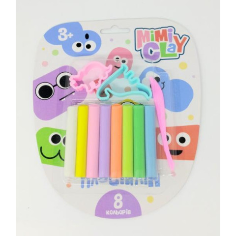 Набор детский пластилин Mimi clay, укр., 8 цветов, Strateg (30426S) 