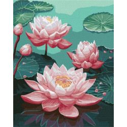 Картина по номерам Цветы. Розовые лилии, , 40х50см, в термопакете, Идейка (KHO3247)