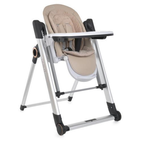 Стульчик-качеля EL CAMINO DEBUT Elegant Beige р/у, эл. привод, для корм., 5 точ.рем., тайм.,муз.,беж, в кор. 95*50*30см