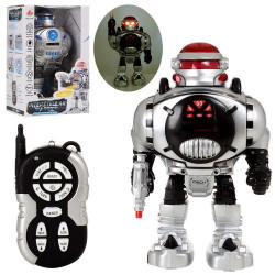 Робот д/в ІЧ, 30см, стріляє дисками, н, св, ходить, їздить, 2кол, на бат, в кор. 21,5 * 33 * 16см