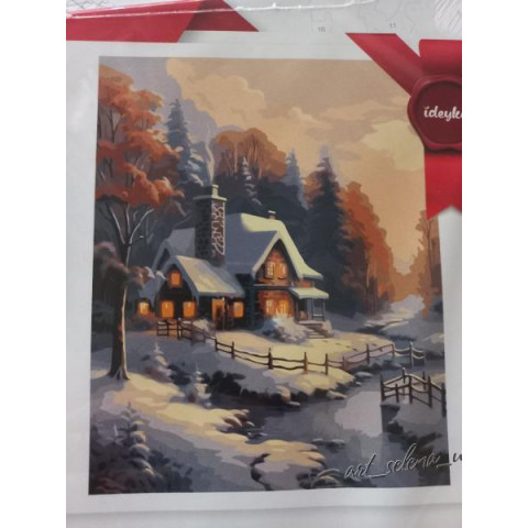 Картина за номерами Зимові та новорічні сюжети. Зимовий будиночок, 40х50см, термопакет, Идейка (KHO6333)