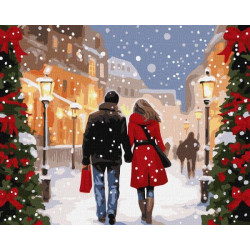 Картина по номерам Зимние и новогодние сюжеты. Рождественская атмосфера, 40х50см, термопакет, Идейка (KHO8350)