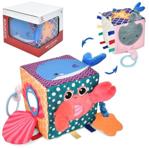 Игра 14см, мягкий куб, грызунок, погремушка, в кор. 15,5*15*14см 