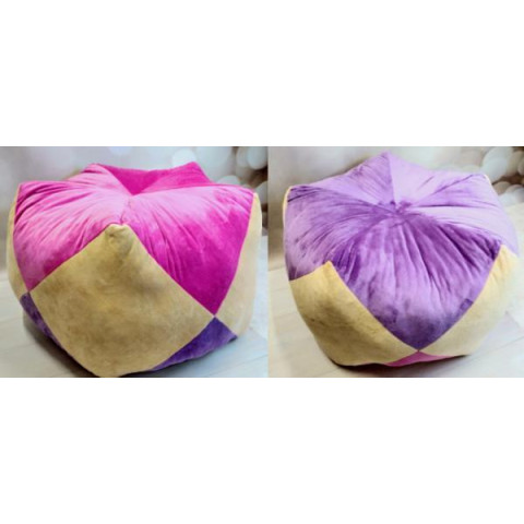 Детский мягкий пуфик (розовый-беж-фиолетовый), 60*60*30см, ТМ Dreamtoys