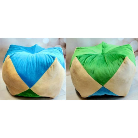 Детский мягкий пуфик (голубой-беж-зеленый), 60*60*30см, ТМ Dreamtoys