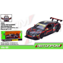 Машина мет. АВТОПРОМ 1:43 Bentley Continental GT3 Concept, 1 колір, відкр. двері, в кор. 14,5 * 6,5 * 7см