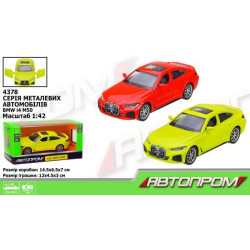 Машина мет. АВТОПРОМ 1:43 BMW I4 M50, 2 кольори, відкр. двері, в кор. 14,5 * 6,5 * 7см