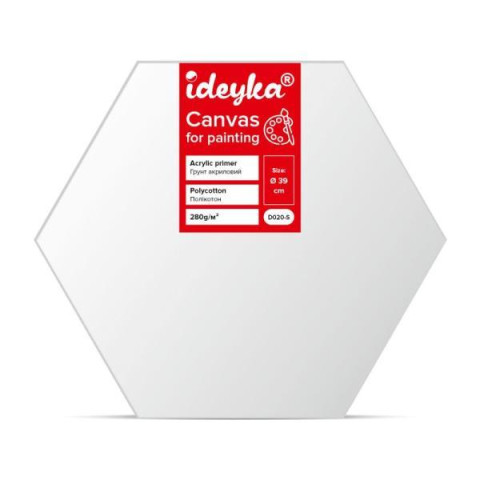 Холст для рисования, Круглый подрамник, d39см, термопакет, Идейка (D020-S)