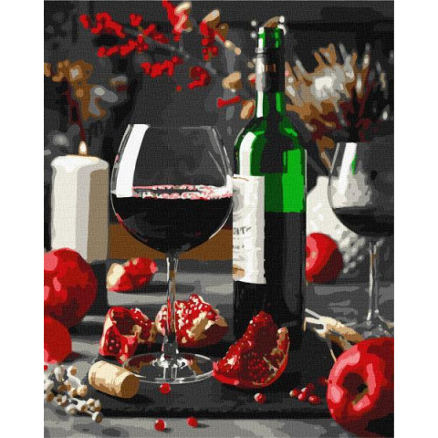 Картина по номерам Натюрморты. Гранатовое наслаждение, 40х50см, термопакет, Идейка (KHO5671)