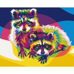 Картина за номерами Тварини. Райдужні єноти, 40х50см, термопакет, Brushme (BS26202)
