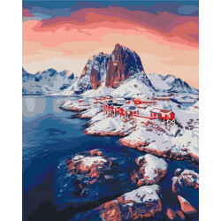 Картина за номерами Пейзаж. Світанок на Лофотенських островах, 40х50см, термопакет, Brushme (BS52770)