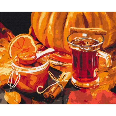 Картина за номерами Натюрморти. Осінній чай, 40х50см, термопакет, Brushme (BS52636)