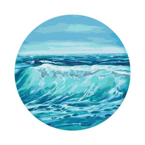 Картина по номерам Морская. Волна, Iryna Ponna, Круглый подрамник, d40см, термопакет, Brushme (RC00065L)