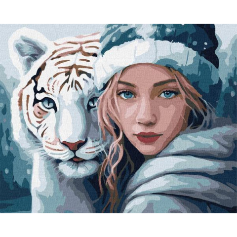 Картина по номерам Люди, Животные. Зимнее тепло, 40х50см, термопакет, Идейка (KHO8342)