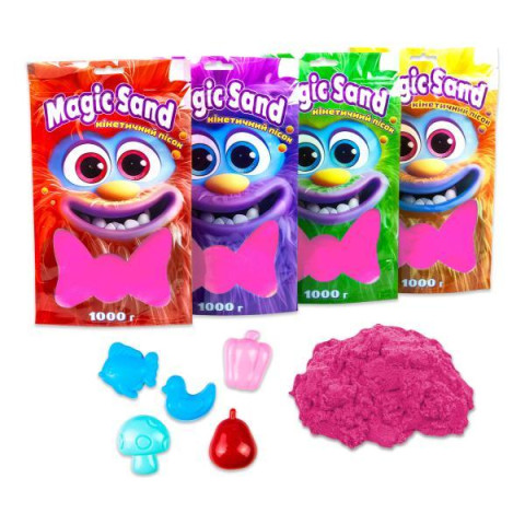 Magic sand у пакеті рожевий, 1 кг, пак. 20*16*5см, ТМ Стратег, Україна