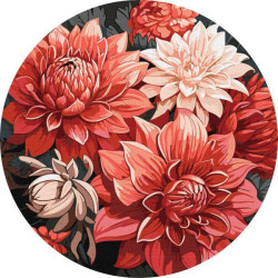 Картина по номерам Цветы. Праздничный букет, Круглый подрамник, d39см, термопакет, Идейка (KHO-R1040)