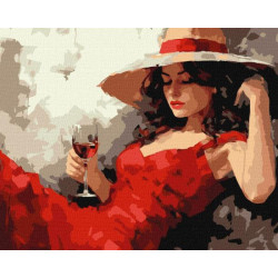 Картина по номерам Люди. Девушка в шляпе, 40х50см, термопакет, Идейка (KHO8358)