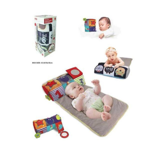 Коврик 75х42см, мягкий, валик с игровыми элементами, в кор. 43*19*18см