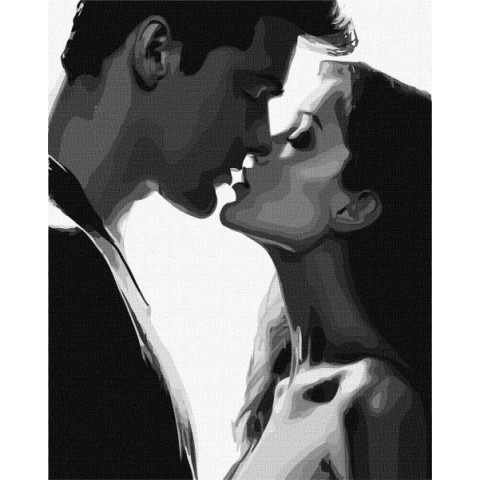 Картина по номерам Любовь. Нежный поцелуй, 40х50см, термопакет, Идейка (KHO8373)