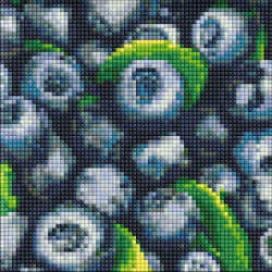 Алмазная мозаика без подрамника "Сочная голубика" 20х20см, блистер, ТМ Идейка, Украина