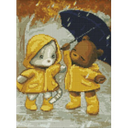 Алмазная мозаика без подрамника "Прогулка под дождем" 30х40см, блистер, ТМ Идейка, Украина