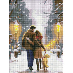 Алмазная мозаика без подрамника "Семейная прогулка" с АВ стразами 30х40см, блистер, ТМ Идейка, Украина