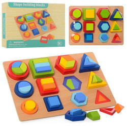 Деревянная игрушка Геометрика, игровое поле, фигурки, 2 вида, пак. 35*24*4см