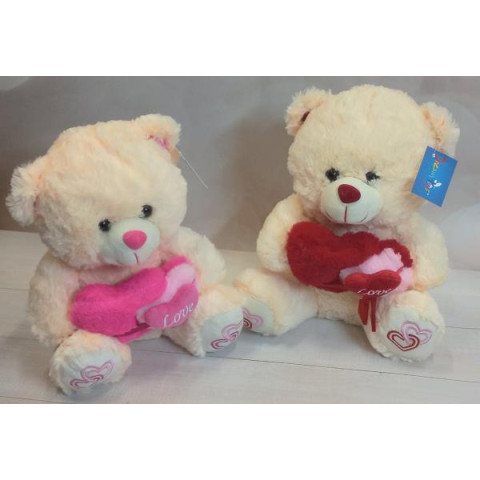 Мягкая игрушка Медведь с сердцем, 30см муз.
