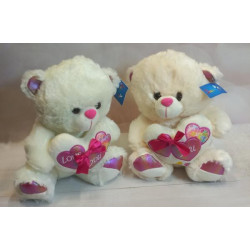 Мягкая игрушка Медведь с сердцем, муз. 30см