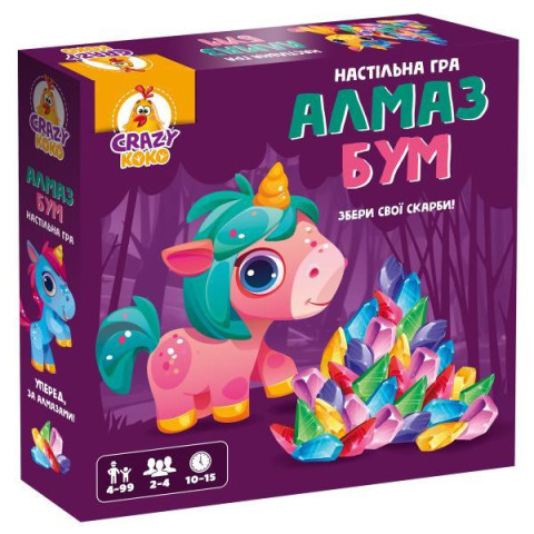 Игра настольная маршрутная. Алмаз бум единорожки (укр)
