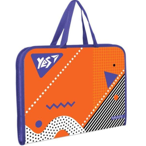 Папка-портфель YES FC на молнии с тканевыми ручками 