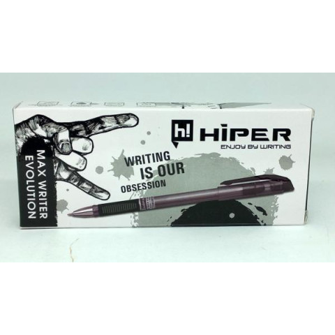 Ручка масляна Hiper Max Writer Evolution, 0.7мм, 2500м, чорна, ціна уп., уп.10шт., кор. 6*15*2,5см