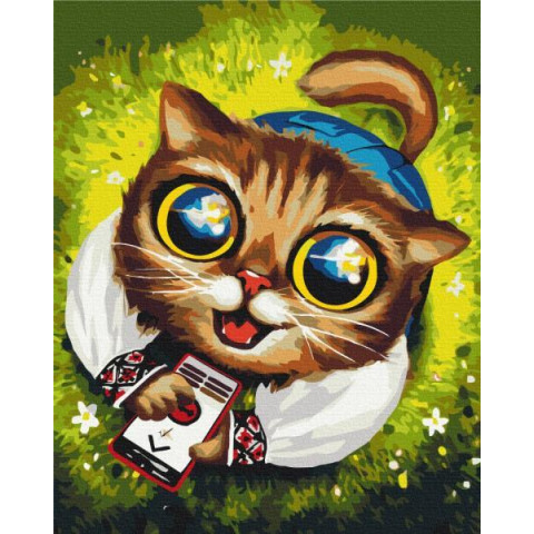 Картина по номерам Патриотическая. Котик из ПВО, 40х50см, термопакет, Brushme (BS53418)