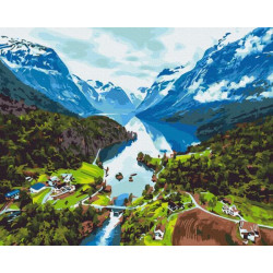 Картина за номерами Пейзаж. Альпи, 40х50см, термопакет, Brushme (BS28730)