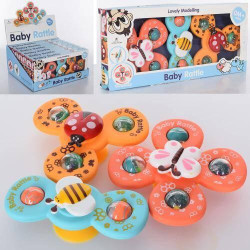 Брязкальце, спіннер, 3шт, на присосці, в кор. 6шт (1вид) в дисплеї, 28,5*14*25см  арт: 1152