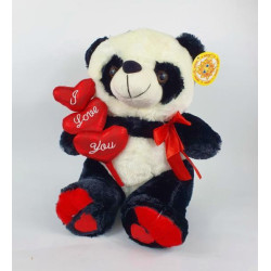 Мягкая игрушка Панда с сердцем, муз., 30см