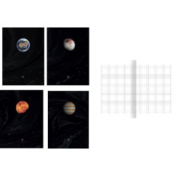 Книга деловая premium А5 96 листов клетка Planets 22*15см