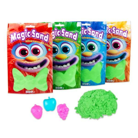 Кінетичний пісок Magic sand в пакеті зелений, 0,350кг, пак. 22*13см, ТМ Стратег, Україна