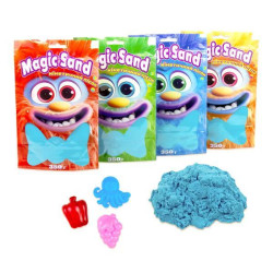 Кінетичний пісок Magic sand в пакеті блакитний, 0,350кг, пак. 22*13см, ТМ Стратег, Україна