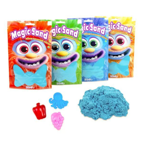 Кінетичний пісок Magic sand в пакеті блакитний, 0,350кг, пак. 22*13см, ТМ Стратег, Україна