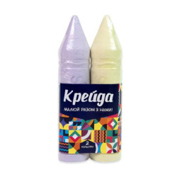 Крейда Олівець - 2 штуки велика кольорова, 15*7*3см, ТМ Стратег, Україна