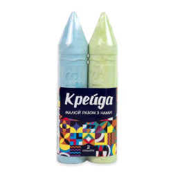 Крейда Олівець великий - 2 штуки кольорова 20*8*4см, ТМ Стратег, Україна