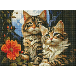 Алмазная мозаикабез подрамника "Волшебные котики" 30х40см, блистер, ТМ Идейка, Украина