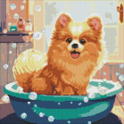 Алмазная мозаика "Маленький пушистик" с АВ стразами 40х40см, в термопакете, ТМ Идейка, Украина