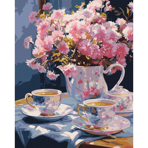 Картина по номерам Натюрморты. Изысканное чаепитие, 40х50см, термопакет, Идейка (KHO5684)