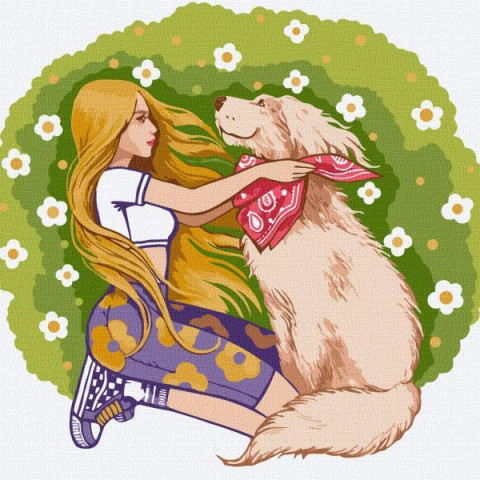 Картина по номерам Люди. Волшебный пушистик, 30х30см, термопакет, Идейка (KHO6580)