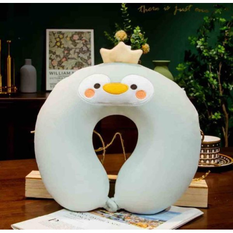 Подушка подголовник Пингвин, из пены с эффектом памяти, съемный чехол, 28*30см, ТМ Dreamtoys