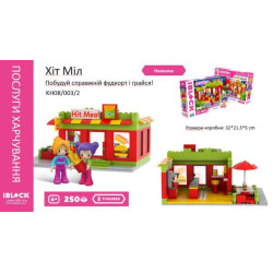 Конструктор Kids hits IBLOCK JUNIOR Дівчатка, Модна їдальня, 250 дет, компл. 2 фігур, інстр., наклейки, кор. 32*21.5*5