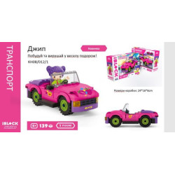 Конструктор Kids hits IBLOCK JUNIOR Дівчатка, Джип, 139 подітий, компл. фігур, інстр., наклейки, кор. 24*16*6см